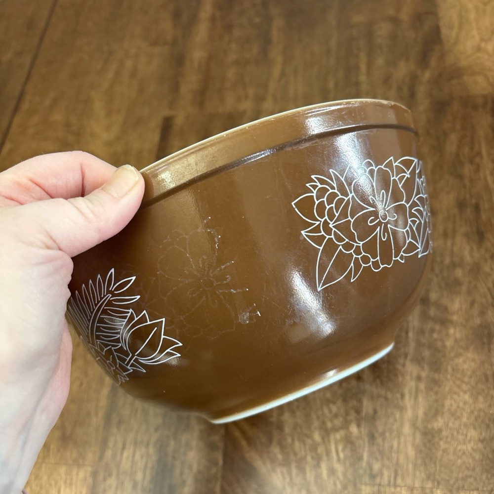 Vintage PYREX Mixing Nesting Bowl Woodland Brown #2.5 Liter #403 - Picture 3 of 4